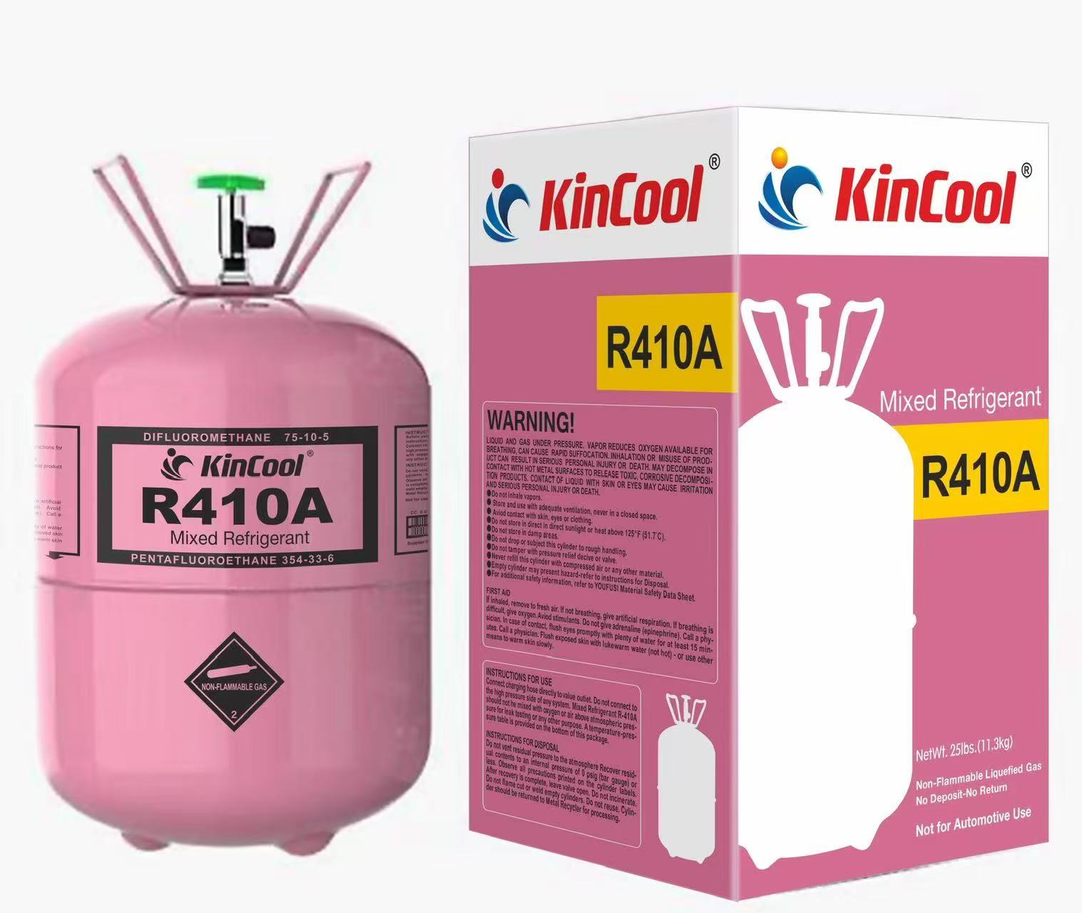 R410A refrigerant cylinder and packaging